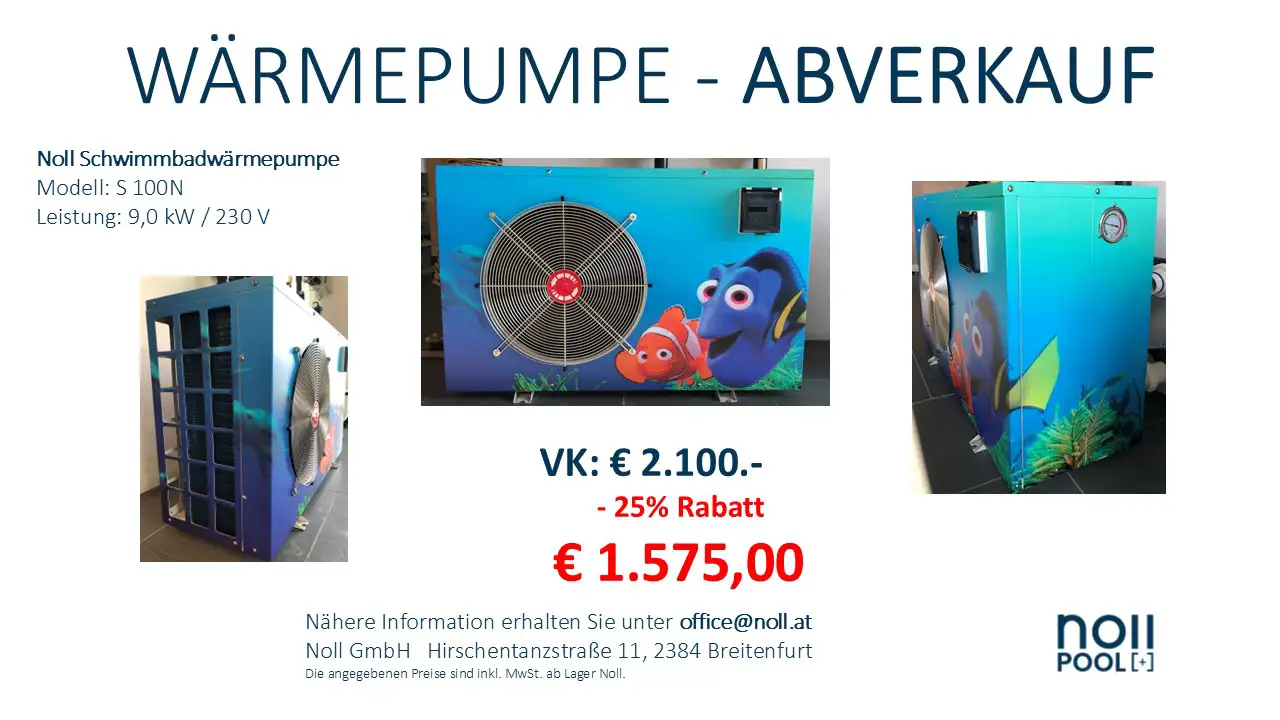 Wärmepumpe - Jahresaktion - Noll Schwimmbadwärmepumpe