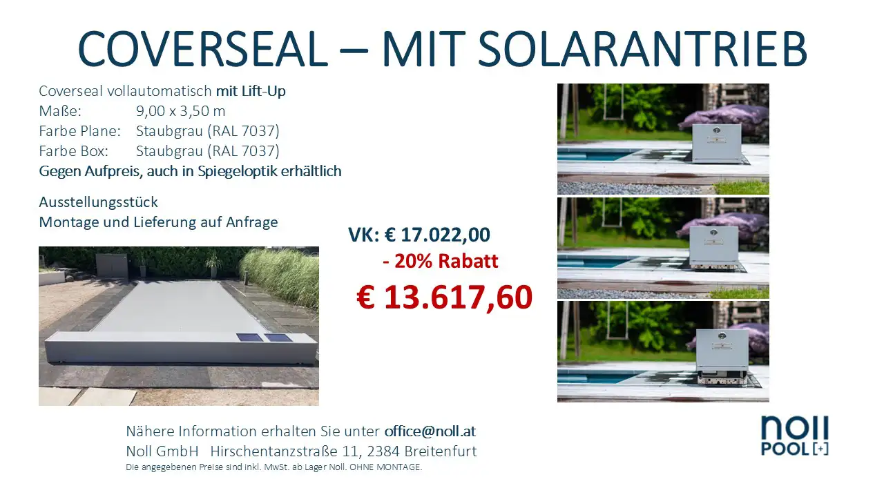 Coverseal mit Solarbetrieb mit Lift up